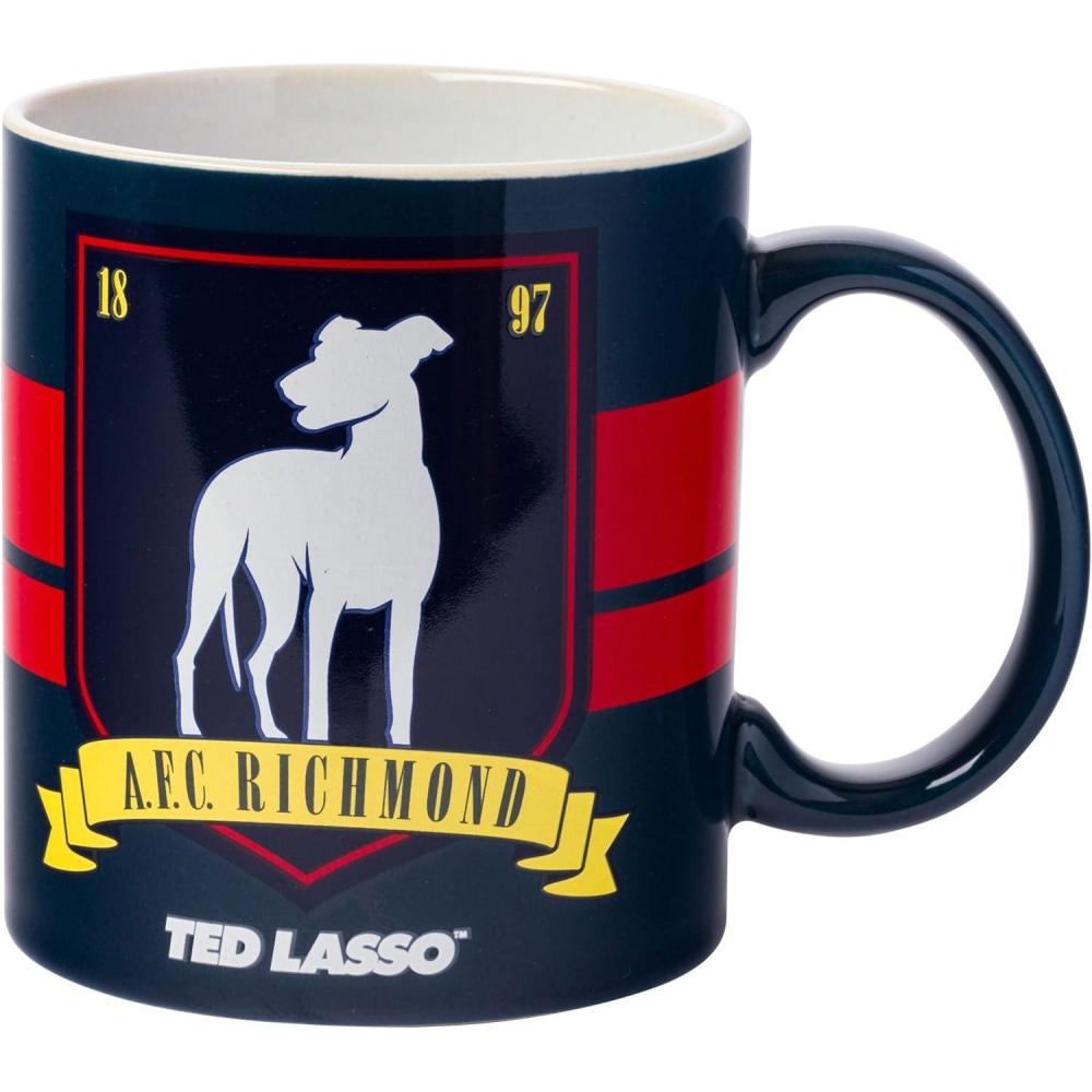 imageSilver Buffalo Ted Lasso Garbage Water Double Wall Stainless Steel Coffee Mug with Handle 15 Ounces20oz Richmond Crest Logo