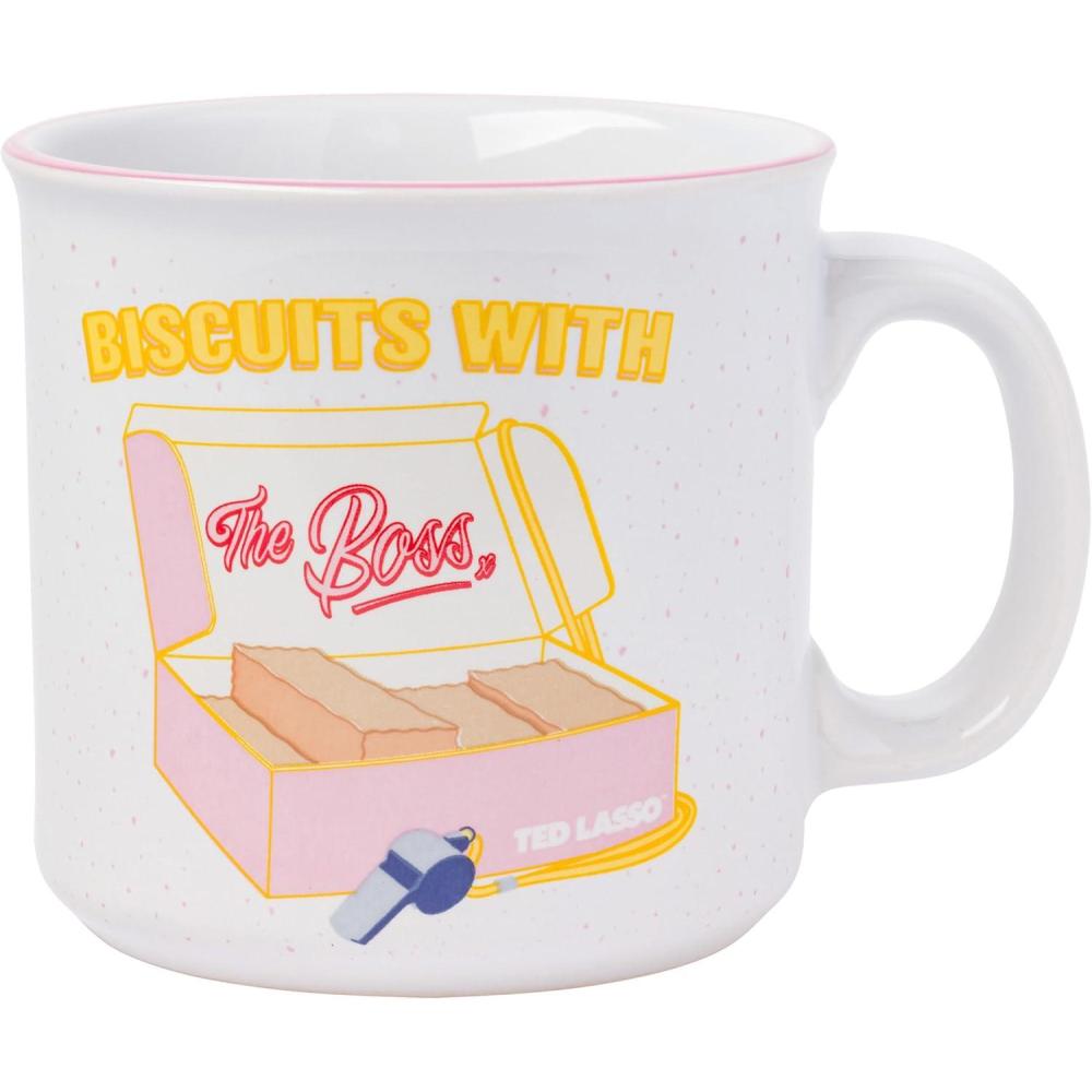 imageSilver Buffalo Ted Lasso Garbage Water Double Wall Stainless Steel Coffee Mug with Handle 15 OuncesTed Lasso Biscuits with the Boss