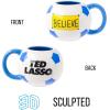 Silver Buffalo Ted Lasso Garbage Water Double Wall Stainless Steel Coffee Mug with Handle, 15 Ounces(20oz Believe Soccer Ball 3D Sculpted)