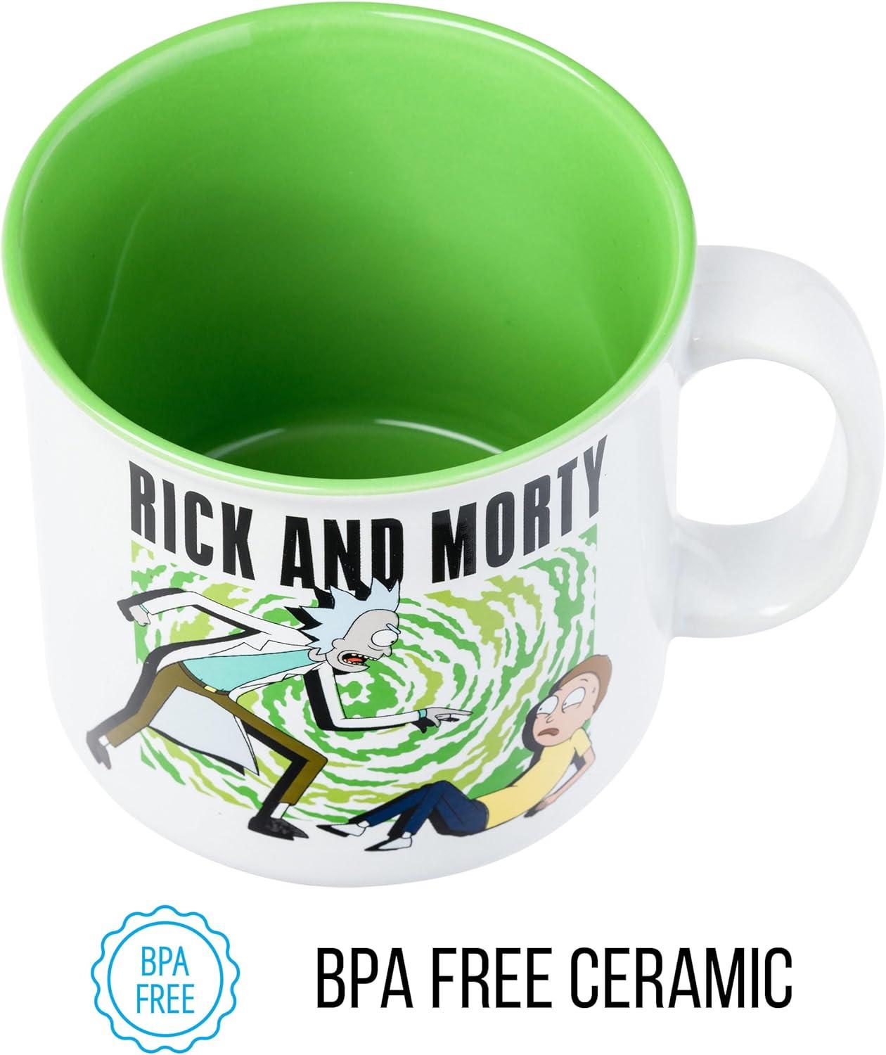 imageSilver Buffalo Shrek Beware Ogre Ceramic Camper Mug 20 OuncesRick and Morty Intense