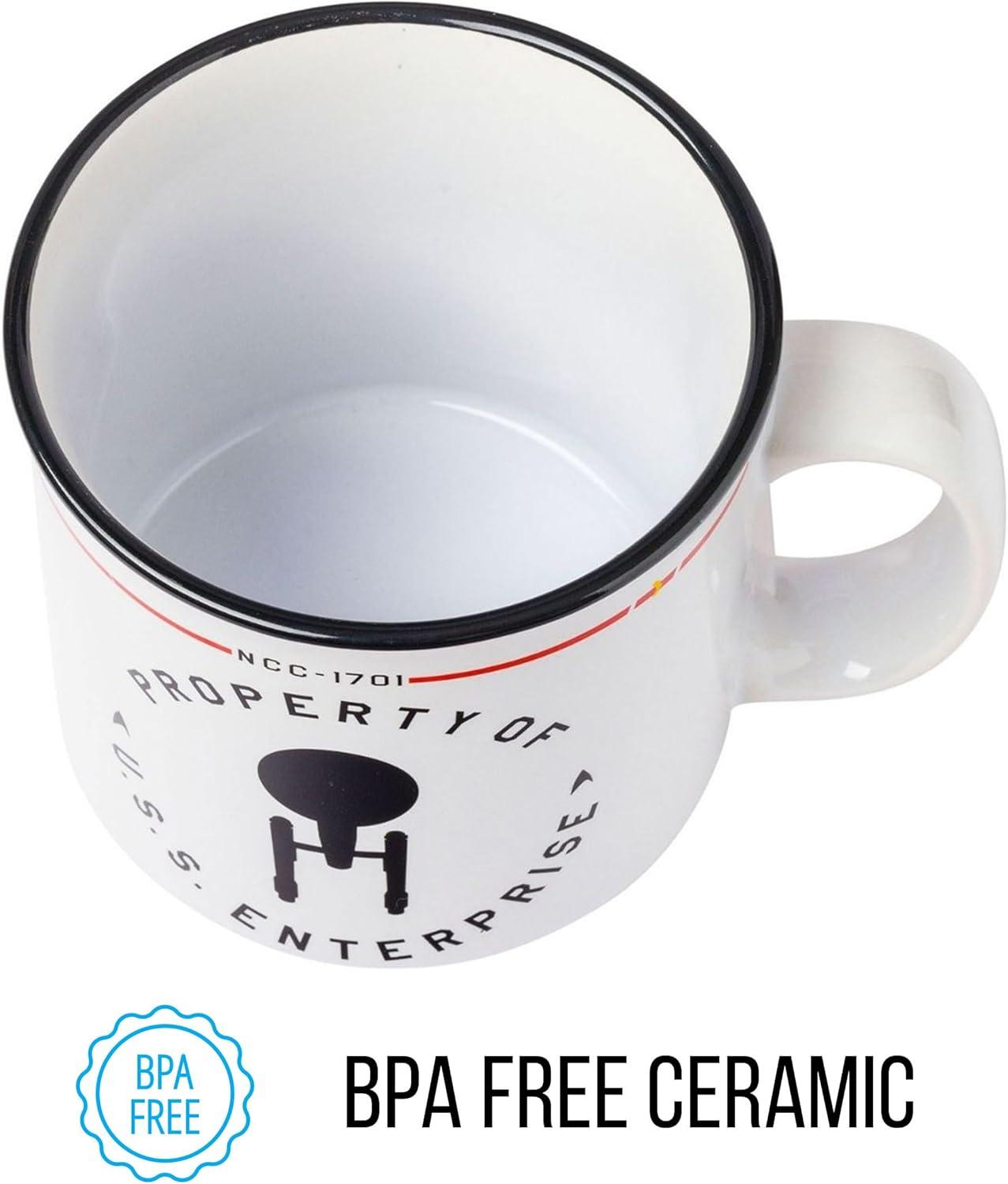 imageSilver Buffalo Shrek Beware Ogre Ceramic Camper Mug 20 OuncesStar Trek Property of the USS Enterprise