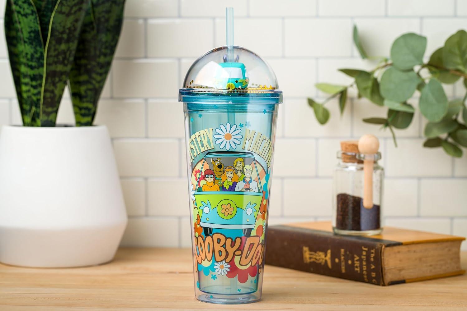 imageSilver Buffalo Shrek Swamp Beware Ogre Dome Glitter Top Travel Tumbler 24 OuncesScooby Doo