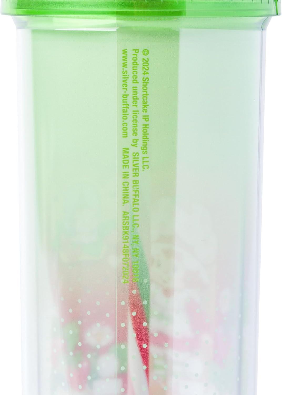 imageSilver Buffalo Wicked Core Elphaba and Glinda Split Patterns Rhinestone Lid 20oz Plastic Tall Cold Cup wLid and StrawStrawberry Shortcake Strawberry House