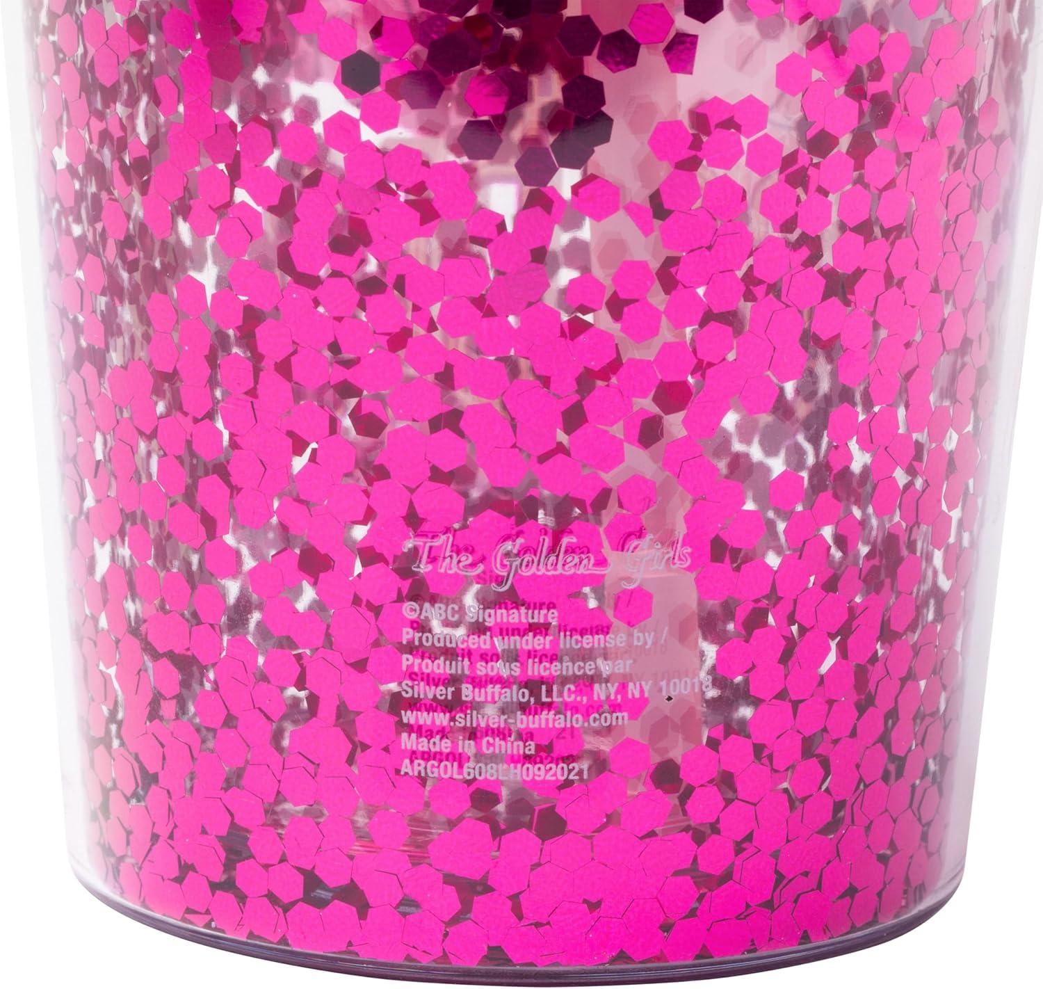 imageSilver Buffalo Wicked Core Elphaba and Glinda Split Patterns Rhinestone Lid 20oz Plastic Tall Cold Cup wLid and StrawThe Golden Girls Big