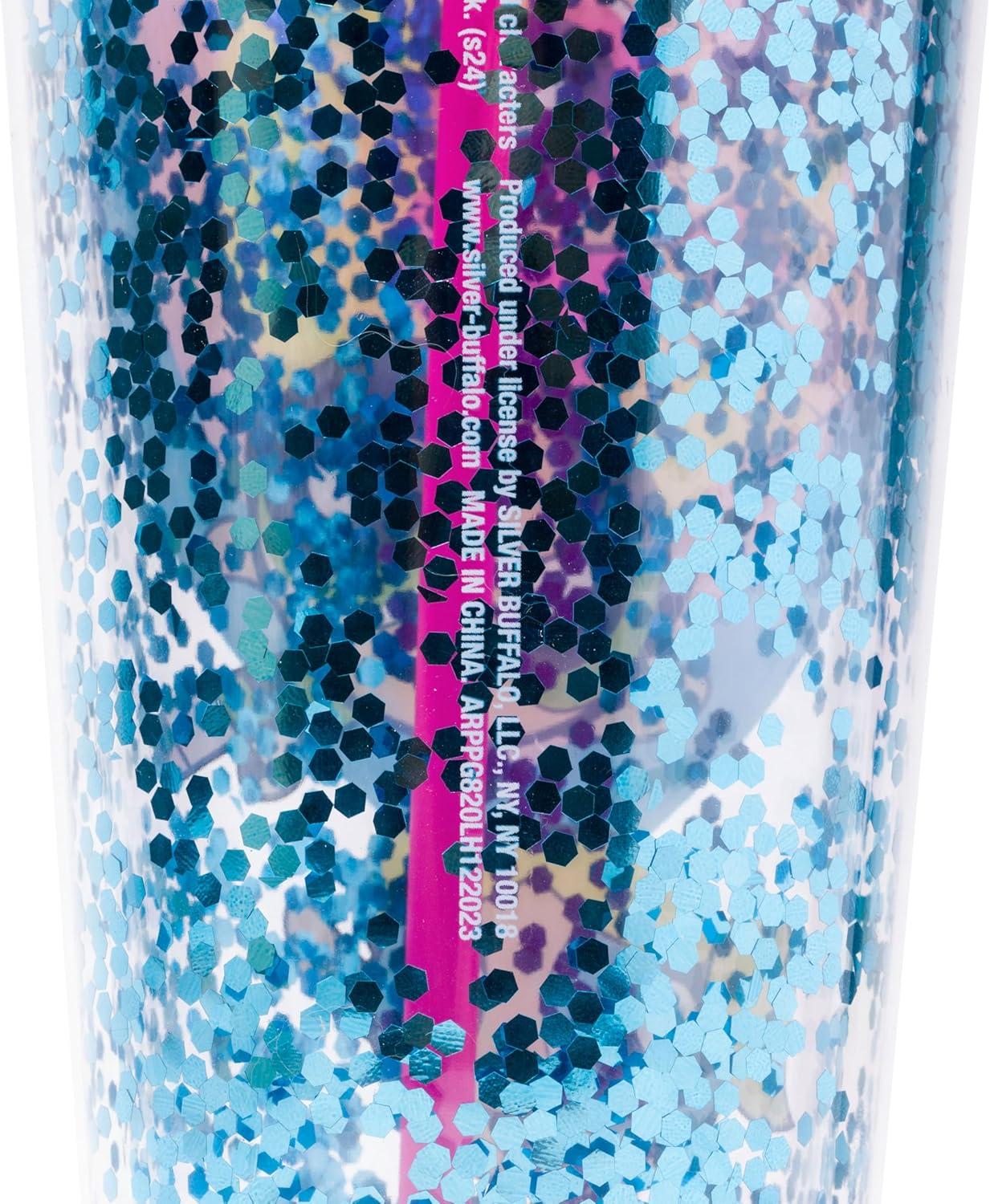 imageSilver Buffalo Wicked Core Elphaba and Glinda Split Patterns Rhinestone Lid 20oz Plastic Tall Cold Cup wLid and StrawThe Powerpuff Girls Big