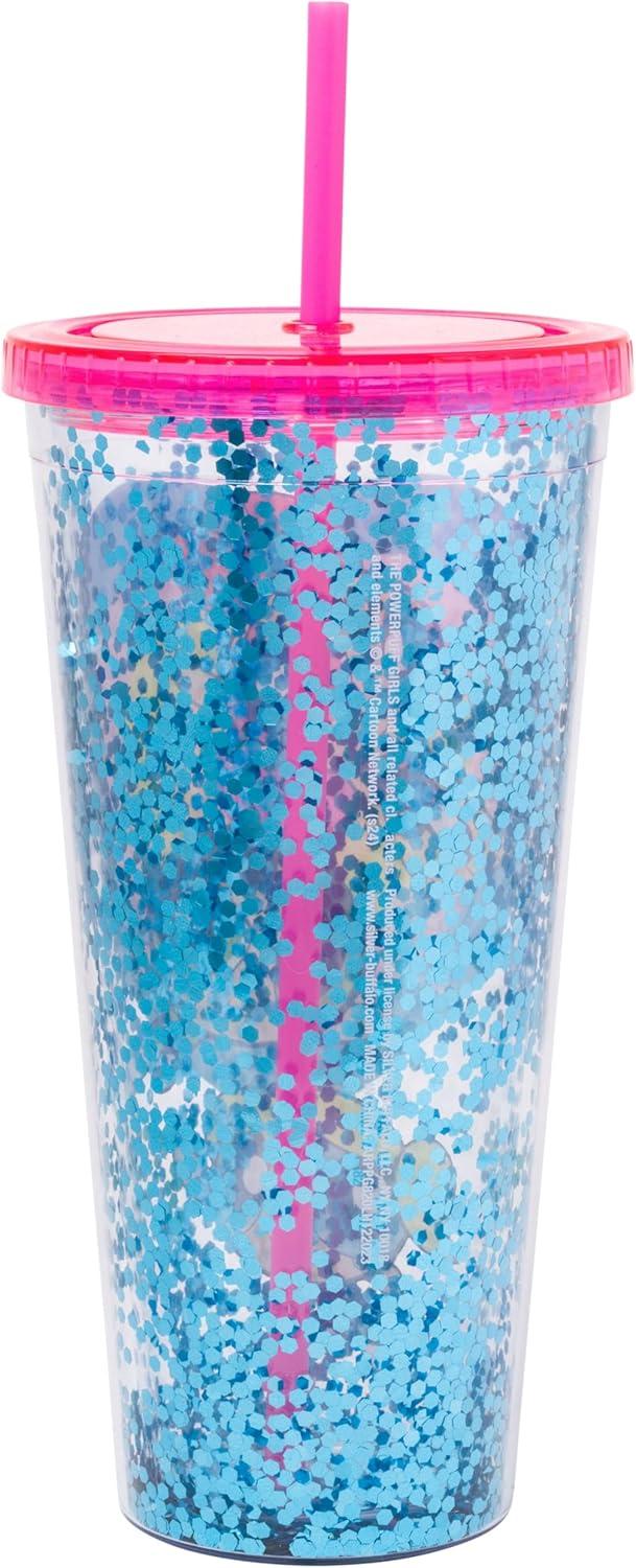 imageSilver Buffalo Wicked Core Elphaba and Glinda Split Patterns Rhinestone Lid 20oz Plastic Tall Cold Cup wLid and StrawThe Powerpuff Girls Big