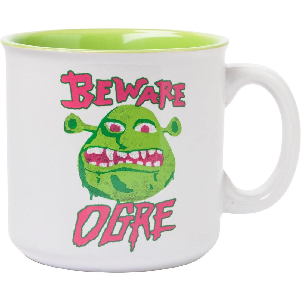 imageSilver Buffalo Shrek Beware Ogre Ceramic Camper Mug 20 OuncesShrek Beware Ogre