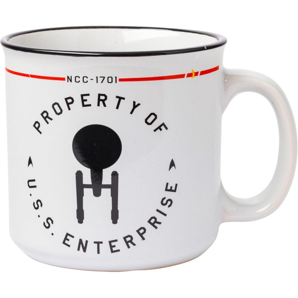 imageSilver Buffalo Shrek Beware Ogre Ceramic Camper Mug 20 OuncesStar Trek Property of the USS Enterprise