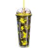 Silver Buffalo Shrek Swamp Beware Ogre Dome Glitter Top Travel Tumbler, 24 Ounces(Pikachu)