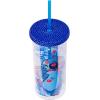 Silver Buffalo Wicked Core Elphaba and Glinda Split Patterns Rhinestone Lid 20oz Plastic Tall Cold Cup w/Lid and Straw(Blue/Multi)