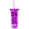 Silver Buffalo Wicked Core Elphaba and Glinda Split Patterns Rhinestone Lid 20oz Plastic Tall Cold Cup w/Lid and Straw(Bratz Grid)