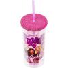 Silver Buffalo Wicked Core Elphaba and Glinda Split Patterns Rhinestone Lid 20oz Plastic Tall Cold Cup w/Lid and Straw(Bratz with Rhinestones Lid)