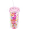 Silver Buffalo Wicked Core Elphaba and Glinda Split Patterns Rhinestone Lid 20oz Plastic Tall Cold Cup w/Lid and Straw(Care Bears Iridescent)