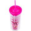 Silver Buffalo Wicked Core Elphaba and Glinda Split Patterns Rhinestone Lid 20oz Plastic Tall Cold Cup w/Lid and Straw(Care Bears Love-A-Lot-Bear Mood)
