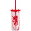 Silver Buffalo Wicked Core Elphaba and Glinda Split Patterns Rhinestone Lid 20oz Plastic Tall Cold Cup w/Lid and Straw(Coca Cola Diet Coke)