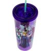 Silver Buffalo Wicked Core Elphaba and Glinda Split Patterns Rhinestone Lid 20oz Plastic Tall Cold Cup w/Lid and Straw(Diabolically Devious)