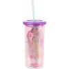 Silver Buffalo Wicked Core Elphaba and Glinda Split Patterns Rhinestone Lid 20oz Plastic Tall Cold Cup w/Lid and Straw(Disney Princess)