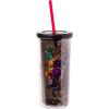 Silver Buffalo Wicked Core Elphaba and Glinda Split Patterns Rhinestone Lid 20oz Plastic Tall Cold Cup w/Lid and Straw(Five Nights at Freddy’s)
