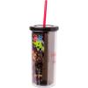 Silver Buffalo Wicked Core Elphaba and Glinda Split Patterns Rhinestone Lid 20oz Plastic Tall Cold Cup w/Lid and Straw(Five Nights at Freddy’s)
