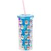 Silver Buffalo Wicked Core Elphaba and Glinda Split Patterns Rhinestone Lid 20oz Plastic Tall Cold Cup w/Lid and Straw(Furby Iridescent)