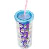 Silver Buffalo Wicked Core Elphaba and Glinda Split Patterns Rhinestone Lid 20oz Plastic Tall Cold Cup w/Lid and Straw(Furby Iridescent)