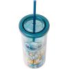 Silver Buffalo Wicked Core Elphaba and Glinda Split Patterns Rhinestone Lid 20oz Plastic Tall Cold Cup w/Lid and Straw(Lilo and Stitch in Hawaiian Shirt)
