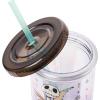 Silver Buffalo Wicked Core Elphaba and Glinda Split Patterns Rhinestone Lid 20oz Plastic Tall Cold Cup w/Lid and Straw(Nightmare Before Christmas “Forever and Always”)