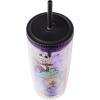 Silver Buffalo Wicked Core Elphaba and Glinda Split Patterns Rhinestone Lid 20oz Plastic Tall Cold Cup w/Lid and Straw(Purple/Multi)