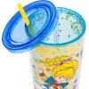 Silver Buffalo Wicked Core Elphaba and Glinda Split Patterns Rhinestone Lid 20oz Plastic Tall Cold Cup w/Lid and Straw(Rainbow Brite (Big))
