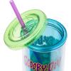 Silver Buffalo Wicked Core Elphaba and Glinda Split Patterns Rhinestone Lid 20oz Plastic Tall Cold Cup w/Lid and Straw(Scooby Doo)