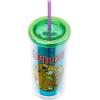 Silver Buffalo Wicked Core Elphaba and Glinda Split Patterns Rhinestone Lid 20oz Plastic Tall Cold Cup w/Lid and Straw(Scooby Doo)