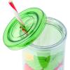 Silver Buffalo Wicked Core Elphaba and Glinda Split Patterns Rhinestone Lid 20oz Plastic Tall Cold Cup w/Lid and Straw(Strawberry Shortcake Strawberry House)