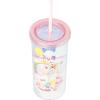 Silver Buffalo Wicked Core Elphaba and Glinda Split Patterns Rhinestone Lid 20oz Plastic Tall Cold Cup w/Lid and Straw(Strawberry Shortcake Sweets)