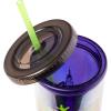 Silver Buffalo Wicked Core Elphaba and Glinda Split Patterns Rhinestone Lid 20oz Plastic Tall Cold Cup w/Lid and Straw(Teenage Mutant Ninja Turtles)