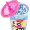 Silver Buffalo Wicked Core Elphaba and Glinda Split Patterns Rhinestone Lid 20oz Plastic Tall Cold Cup w/Lid and Straw(The Powerpuff Girls (Big))