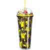 Silver Buffalo Shrek Swamp Beware Ogre Dome Glitter Top Travel Tumbler, 24 Ounces(Pikachu)