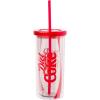 Silver Buffalo Wicked Core Elphaba and Glinda Split Patterns Rhinestone Lid 20oz Plastic Tall Cold Cup w/Lid and Straw(Coca Cola Diet Coke)