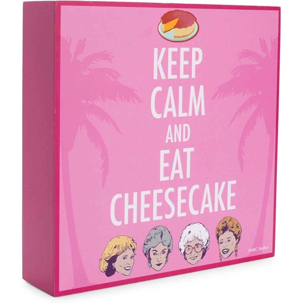 imageSilver Buffalo Golden Girls Keep Calm and Eat Cheesecake 6quot x 6quot x 15quot Box Wall Sign