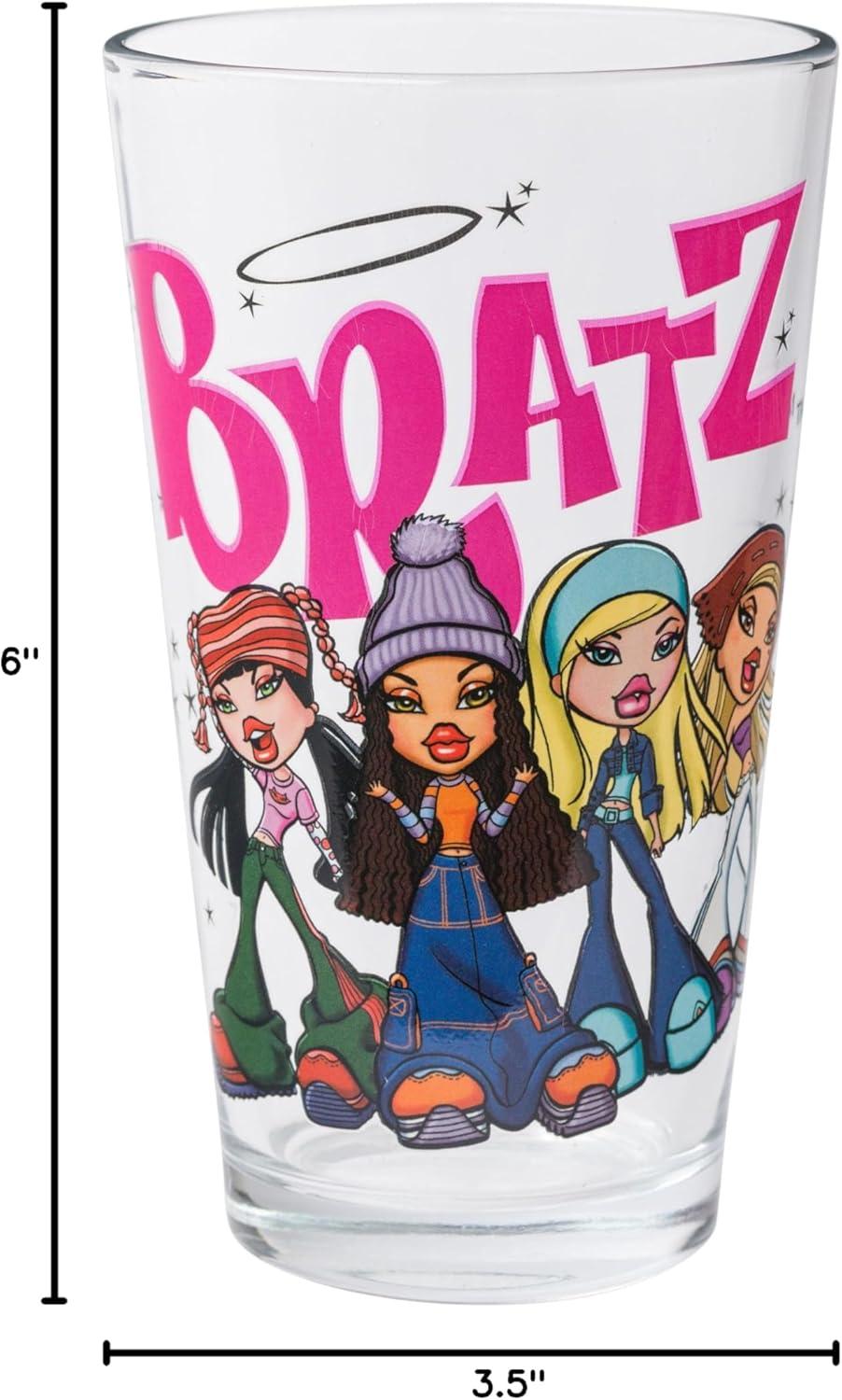 imageSilver Buffalo Bratz Dolls Featuring Cloe Yasmin Jade and Sasha Pint Glass 16 OuncesBratz
