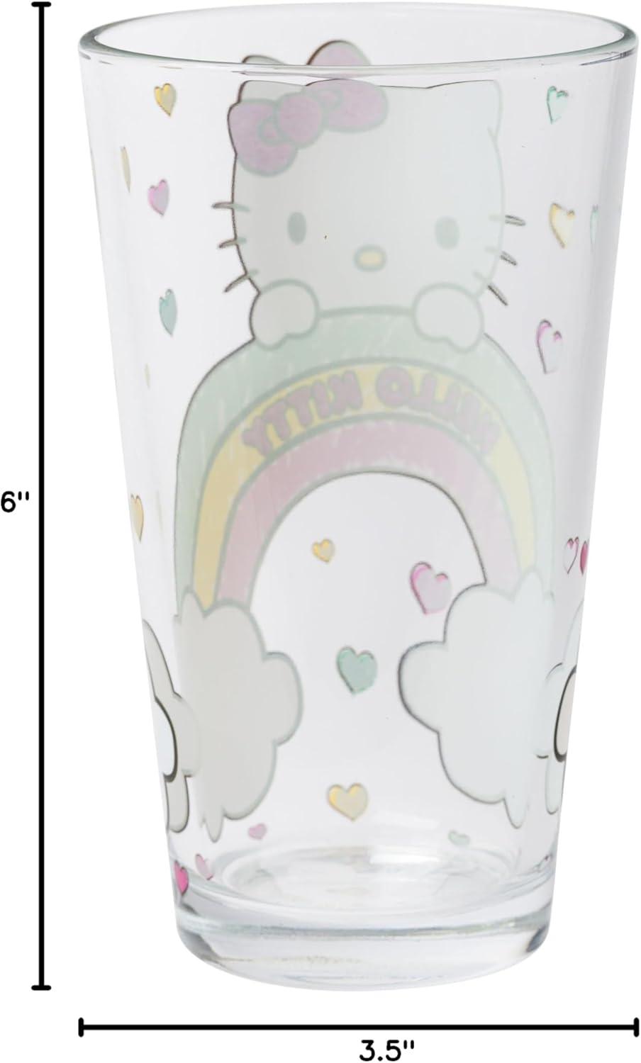 imageSilver Buffalo Bratz Dolls Featuring Cloe Yasmin Jade and Sasha Pint Glass 16 OuncesHello Kitty Rainbows and Clouds