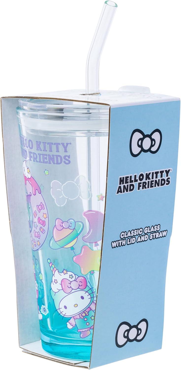 imageSilver Buffalo Bratz Dolls Featuring Cloe Yasmin Jade and Sasha Pint Glass 16 OuncesHello Kitty and Friends