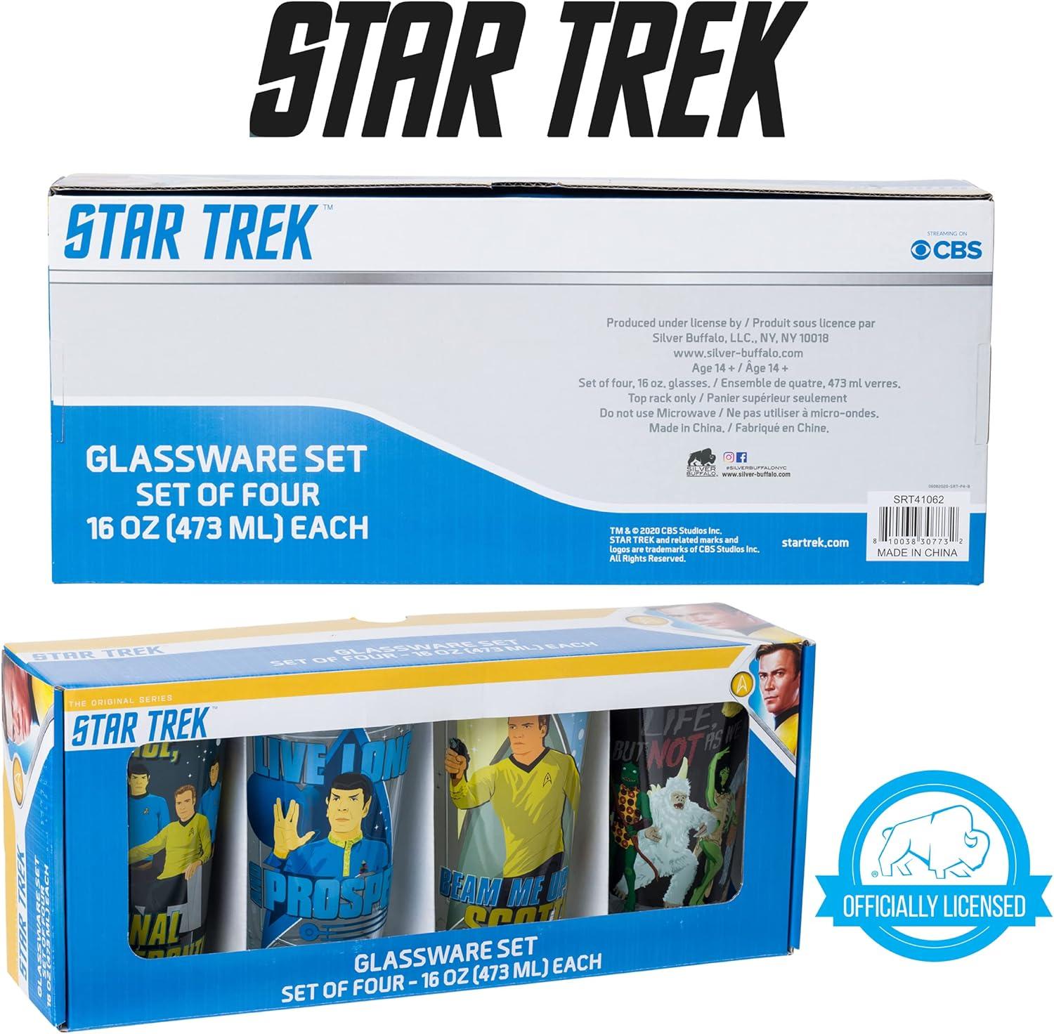 imageSilver Buffalo Bratz Dolls Featuring Cloe Yasmin Jade and Sasha Pint Glass 16 OuncesStar Trek