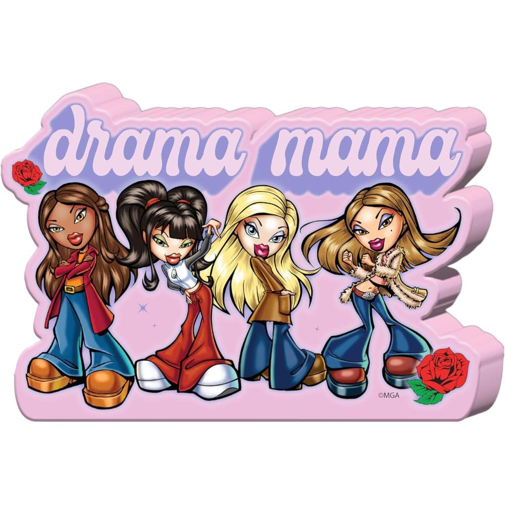 imageSilver Buffalo Bratz Drama Mama MDF Wood Composite Wall Sign Featuring Jade Cloe Sasha and Yasmin 55 x 8 x 12