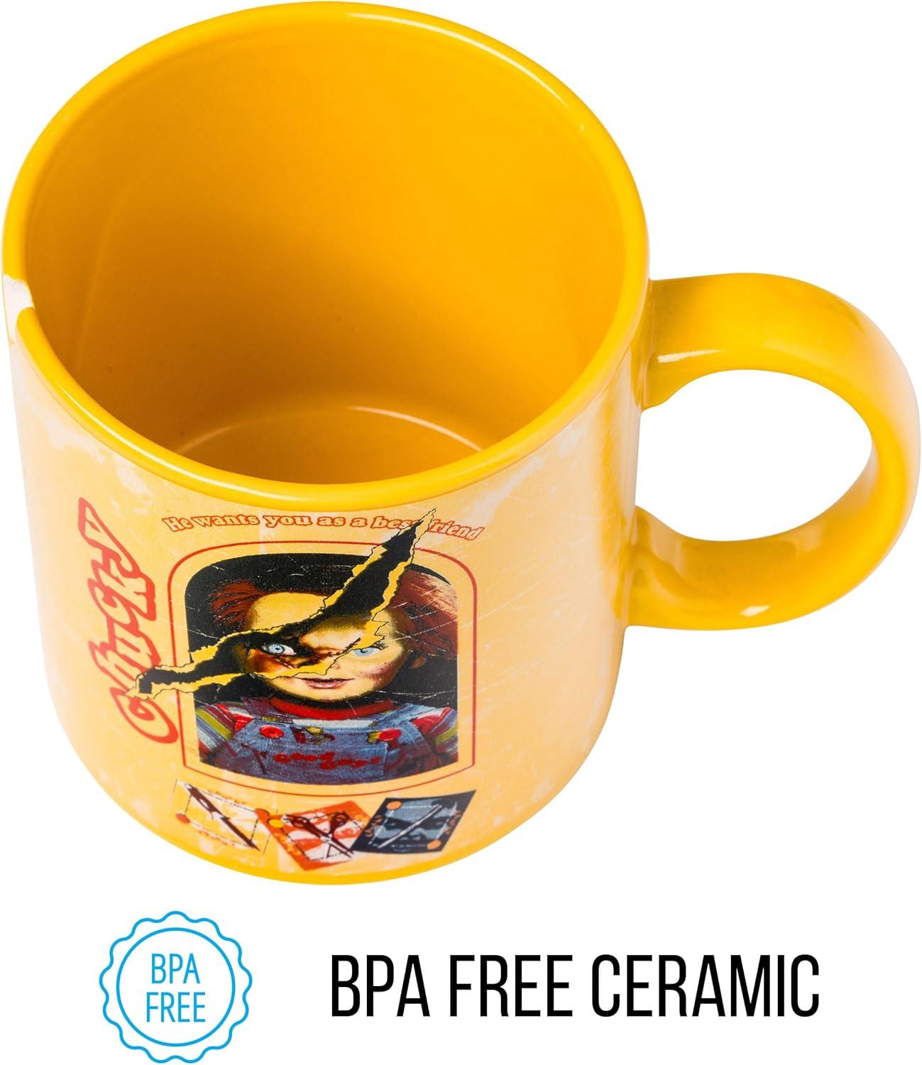 imageSilver Buffalo Beetlejuice Sandworm Never Trust the Living Ceramic Camper Mug 20 OuncesChucky He Wants You as a Best Friend