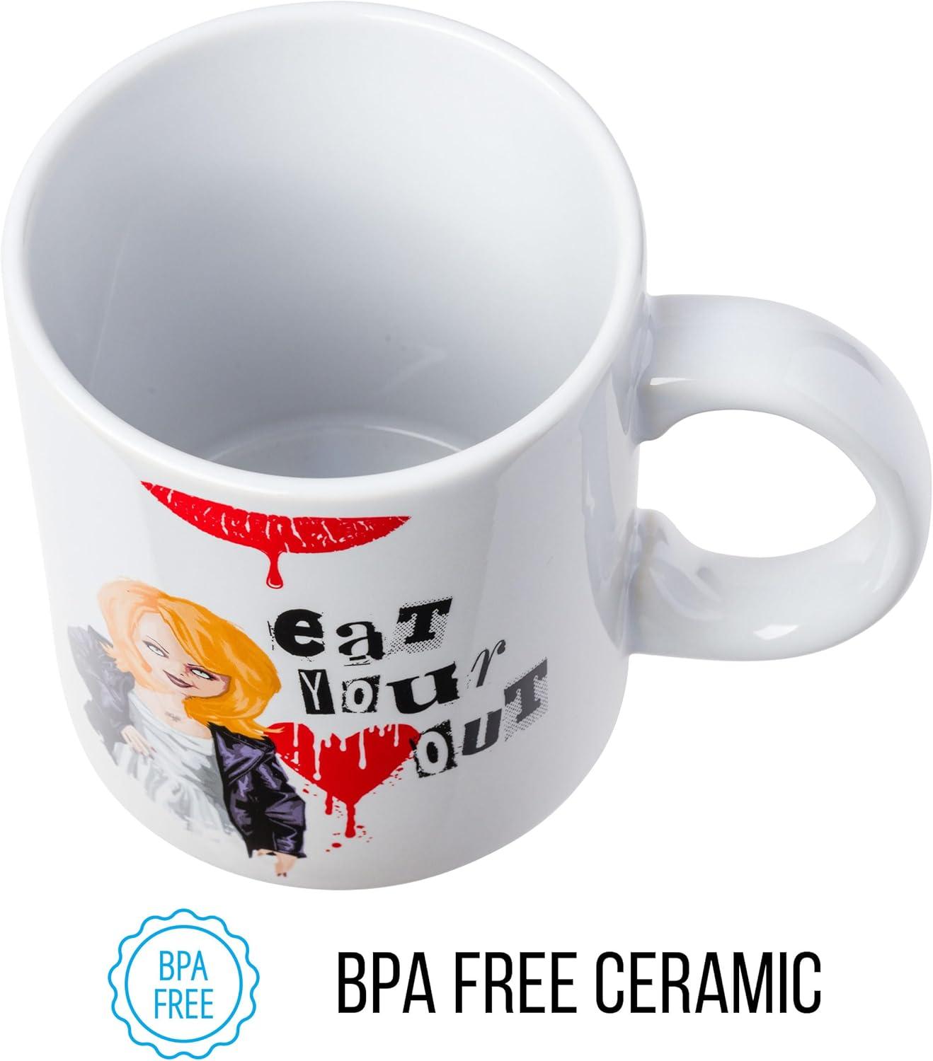 imageSilver Buffalo Beetlejuice Sandworm Never Trust the Living Ceramic Camper Mug 20 OuncesChucky Eat Your Heart Out