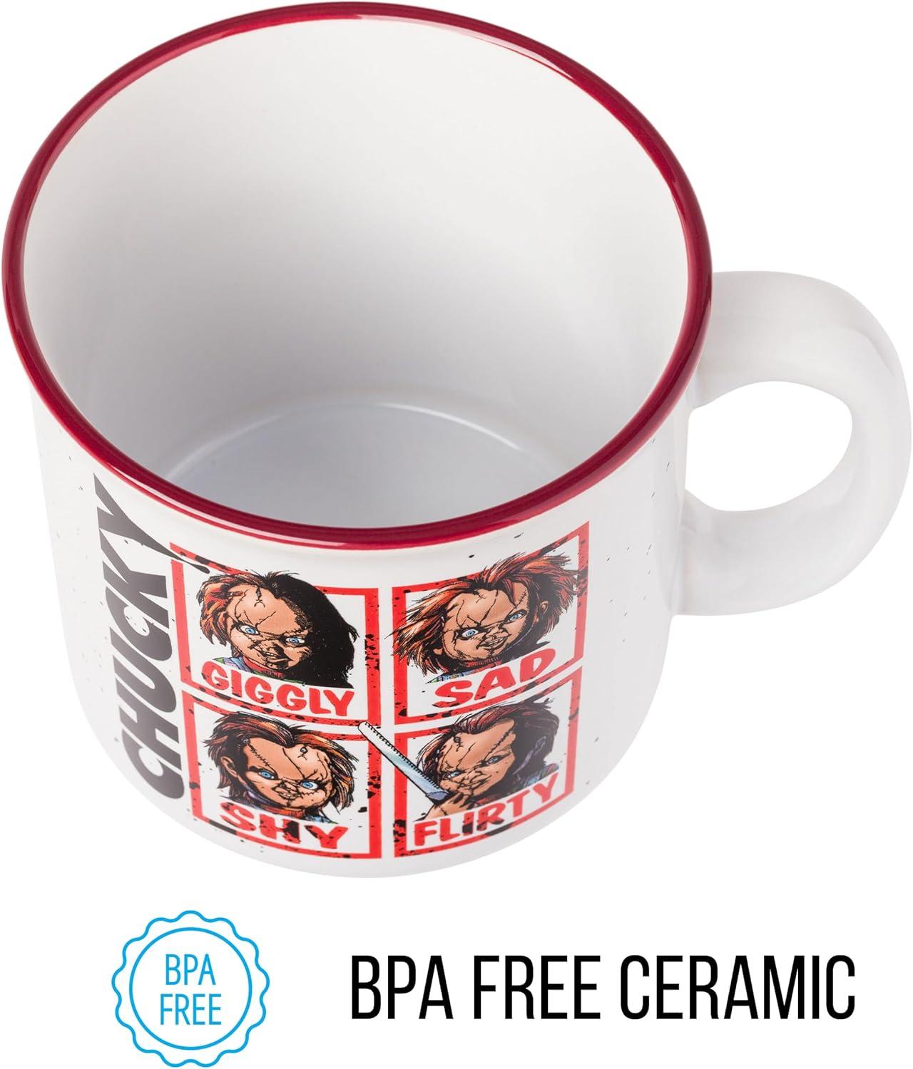 imageSilver Buffalo Beetlejuice Sandworm Never Trust the Living Ceramic Camper Mug 20 OuncesChucky Moods