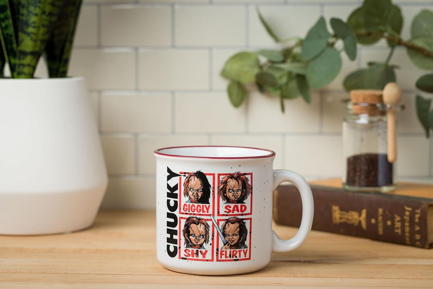 imageSilver Buffalo Beetlejuice Sandworm Never Trust the Living Ceramic Camper Mug 20 OuncesChucky Moods