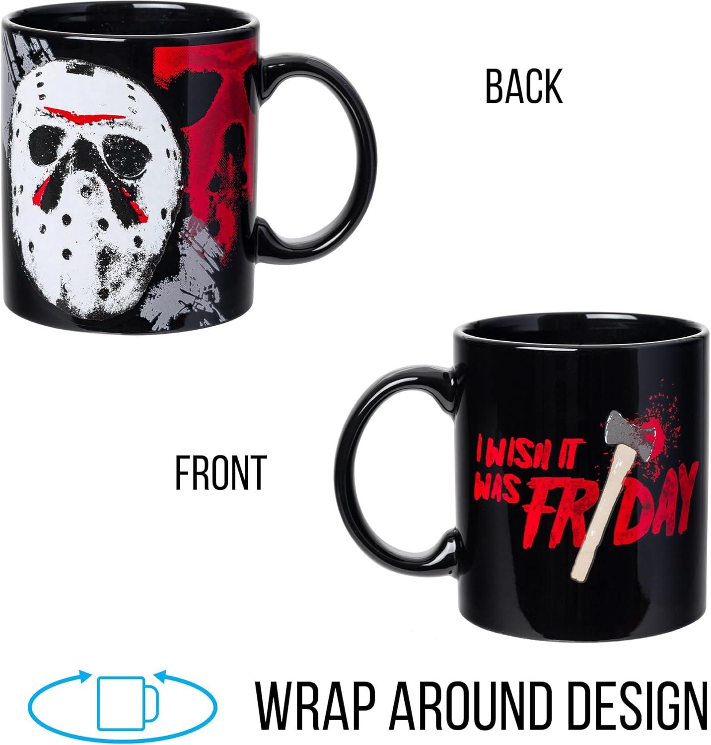 imageSilver Buffalo Beetlejuice Sandworm Never Trust the Living Ceramic Camper Mug 20 OuncesFriday the 13th I Wish It Was Friday