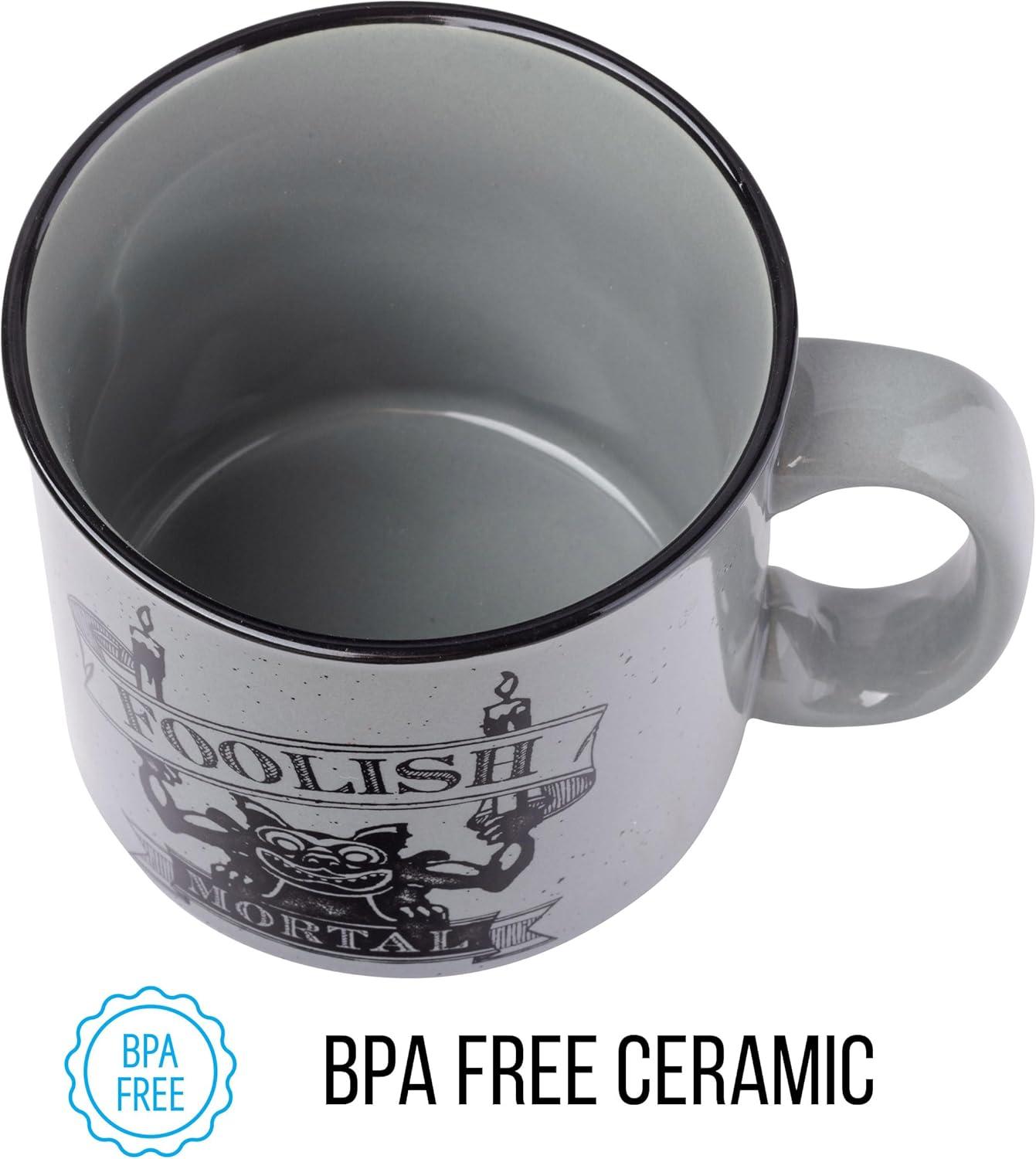 imageSilver Buffalo Beetlejuice Sandworm Never Trust the Living Ceramic Camper Mug 20 OuncesHaunted Mansion Foolish Mortal