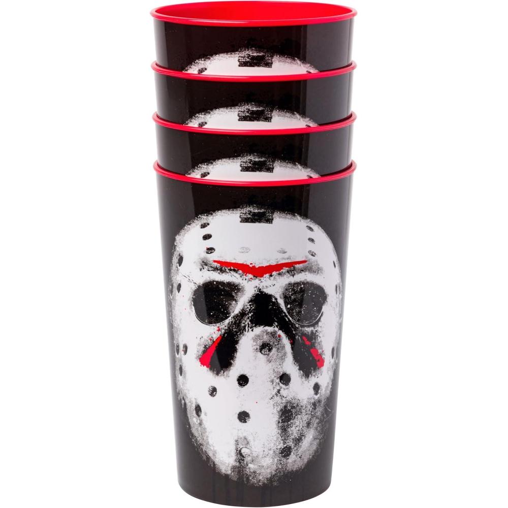 imageSilver Buffalo Beetlejuice Sandworm Never Trust the Living Ceramic Camper Mug 20 OuncesFriday the 14th 4 Pack